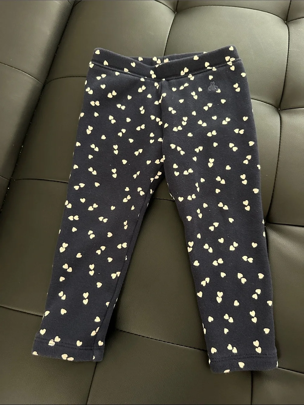 GAP Navy Leggings with Cream Heart Print